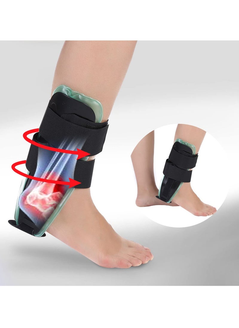 Adjustable Air Gel Ankle Brace Stirrup Splint with Hot/Cold Therapy for Sprains, Tendonitis, and Sports Injuries - Universal Fit for Maximum Comfort and Support.