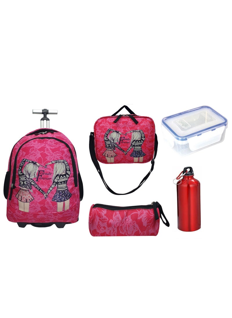 Teen girl Trolley 6pcs set School Bag