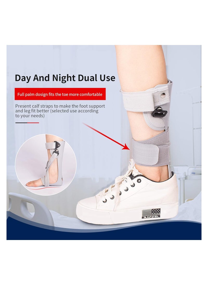 AFO Foot Drop Brace Splint Ankle Foot Orthosis Walking with Shoes or Sleeping Drop Foot Stabilizer Support for Stroke Hemiplegia Medium Right