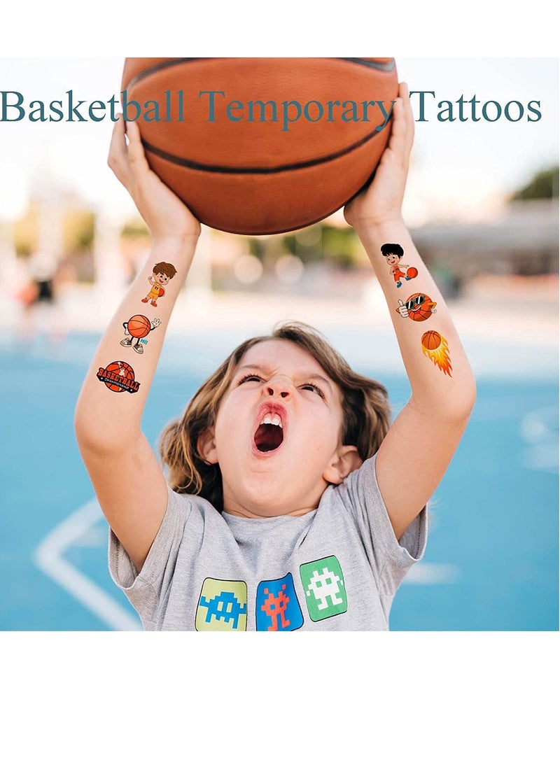 Basketball Tattoos Sticker for Kids  10 Sheets Multicolor Basketball Game Tattoos World Cup Decor Basketball Boys Tattoos Kids Holiday Tattoo Sticker Cartoon Basketball Theme Holiday World Cup