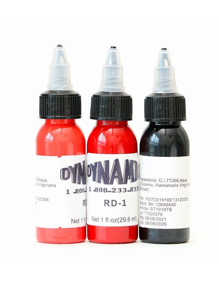 1pc Color Tattoo Ink, Smooth Consistent 30ml Tattoo Practice Color Tattoo Pigment, Vegan Friendly Tattoo Color Perfect For Lining And Shading, (RD-3 Deep Red)