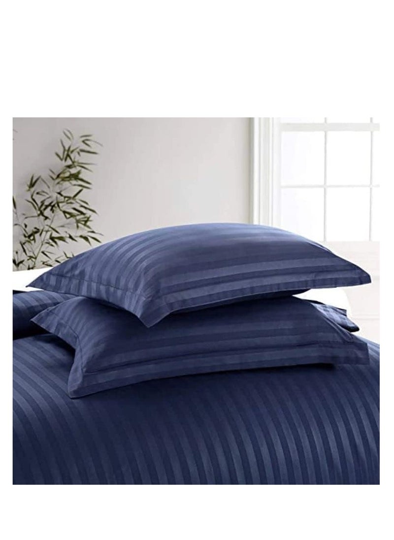 Umeema Super Soft Cotton 6pcs King Size (220 x 240 cm) Striped Duvet Cover Set, Fitted bed sheet with 4 pillow cases