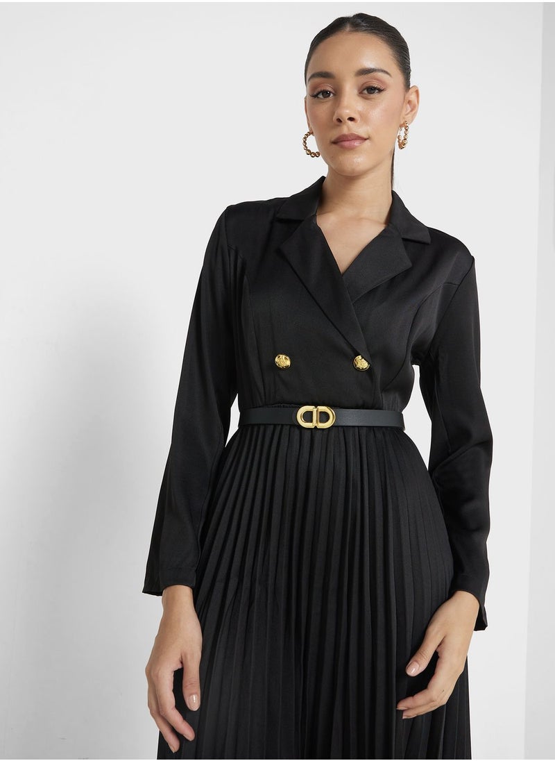 Blazer Dress With Pleats