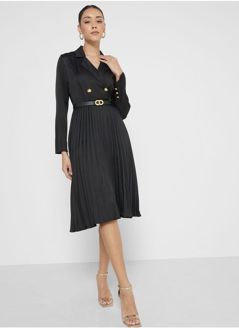 Blazer Dress With Pleats