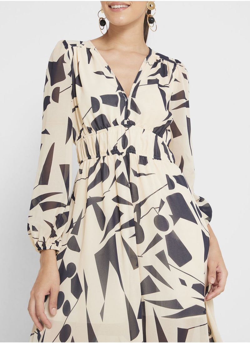 Geometric Print Dress