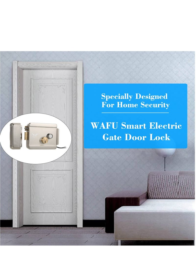 Smart Door Lock, Smart Electric Gate Door Lock, Secure Electric Metallic Lock Electronic Door Lock Door Access Control for Home Office Apartment Warehouse