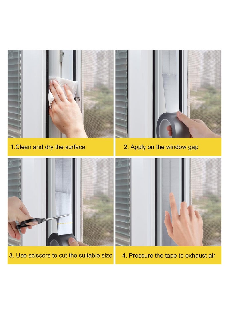 Weather Stripping Tape, Window Draft Isolation Sealing Film Tape for Doors Windows, AC Seal Air Conditioner Sealing Tape No Residue Waterproof Self Adhesive for Keep Out Cold Air Dust Rain(20m*5cm)