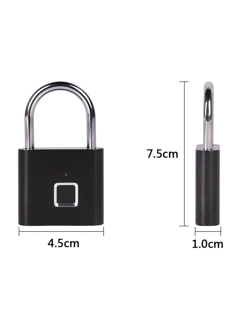 Fingerprint Padlock, One Touch Open Gym Lock for Locker, Sports, School & Employee Locker, Suitcase (No App, No Bluetooth & No Breaking into Troubled)