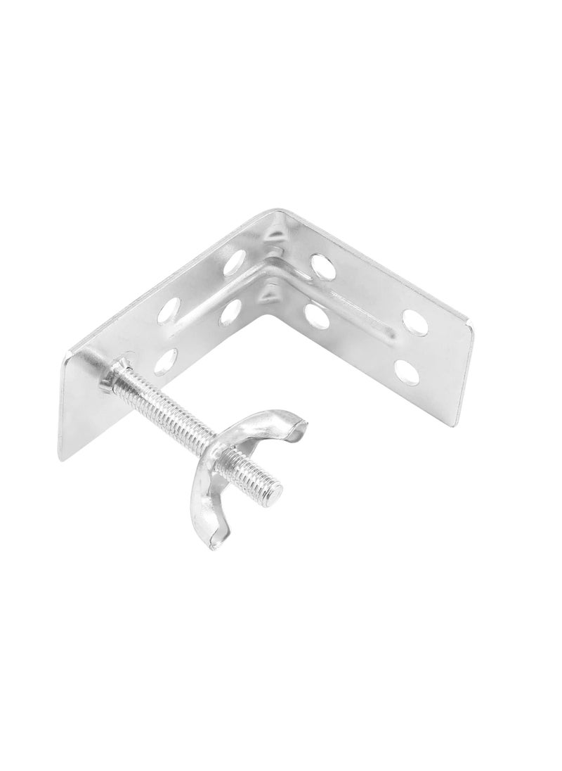 4 Pcs Corner Braces, Silver L Brackets for Mounting Shade, Wall Mount Angle Connector Brackets for Wood Bamboo Shelf, Wardrobes, Cabinets with Screws