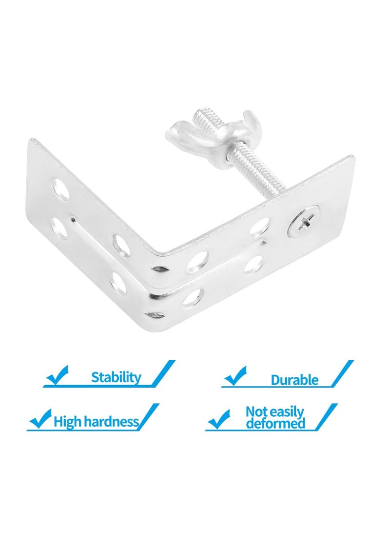4 Pcs Corner Braces, Silver L Brackets for Mounting Shade, Wall Mount Angle Connector Brackets for Wood Bamboo Shelf, Wardrobes, Cabinets with Screws