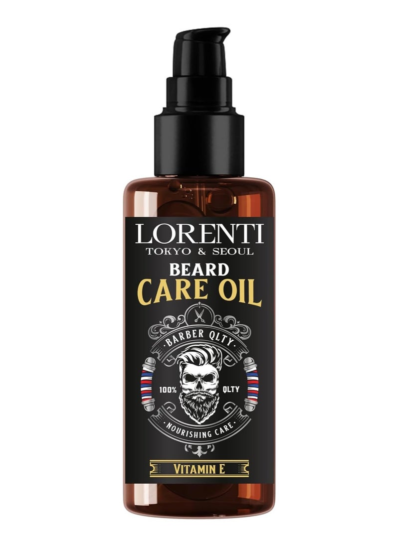 Lorenti Beard Oil Pump Bottle 100 ml | Men Morocco Argan Oil & Vitamin E Soften Beard