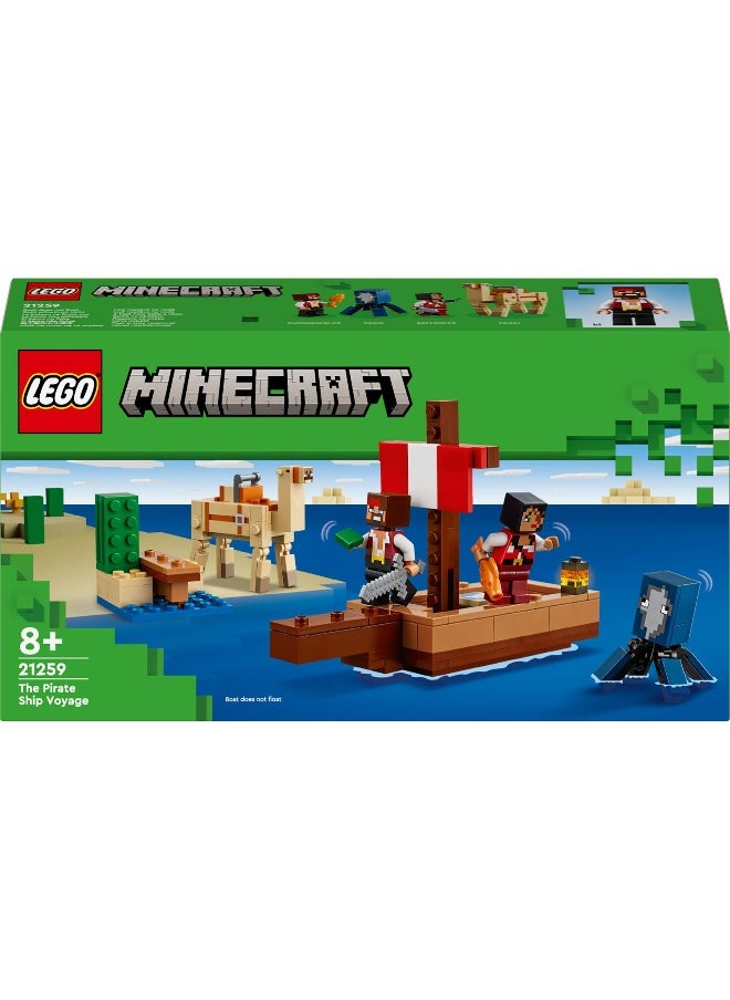 Minecraft The Pirate Ship Voyage Boat Playset 21259 Building Toy Set (166 Pieces)