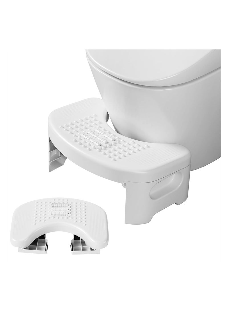 Squatty Potty for Adults, Foldable Toilet Stool Squat Adult, Prevent Constipation, Toilet Footstool For Better Bowel Movements, White