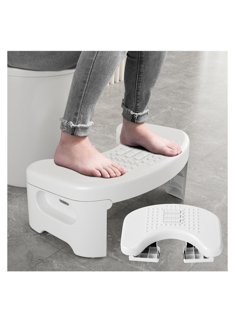 Squatty Potty for Adults, Foldable Toilet Stool Squat Adult, Prevent Constipation, Toilet Footstool For Better Bowel Movements, White