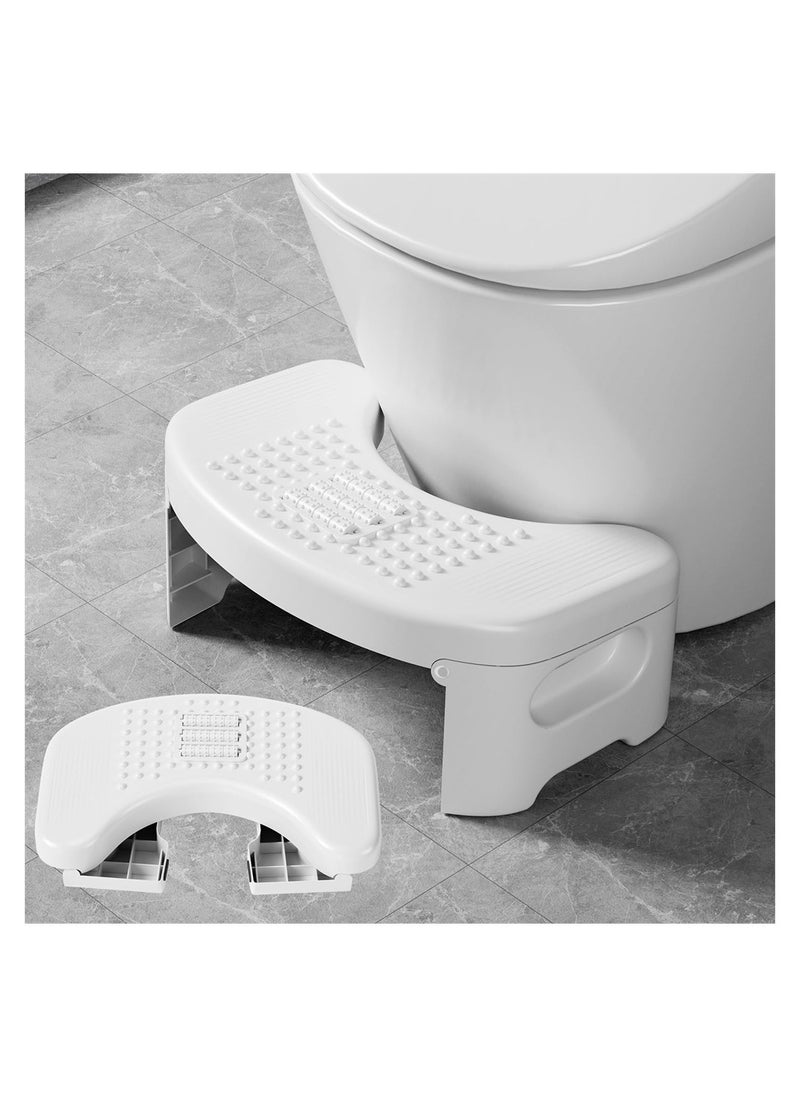 Squatty Potty for Adults, Foldable Toilet Stool Squat Adult, Prevent Constipation, Toilet Footstool For Better Bowel Movements, White