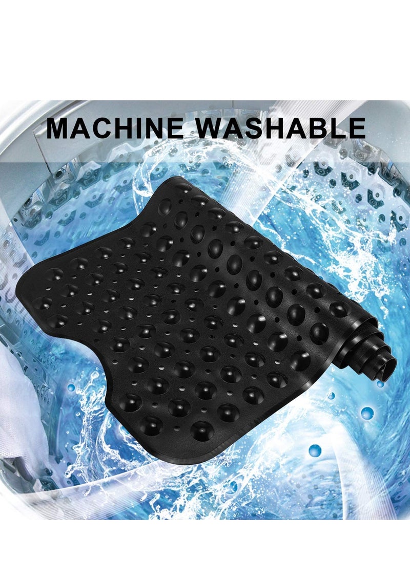 Non-Slip Bathtub and Shower Mat with 200 Suction Cups Anti-slip for Elderly Kids Extra Long for Bathroom Mats Mildew Resistant Machine Washable Black 100 x 40 cm