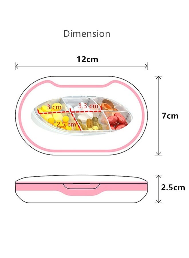 Portable Pill Box, Daily Medicine Supplement Organizer Weekly Pill Case Premium BPA Free Material,with 6 Compartments to Hold Vitamins Pill Box  (Dark Green)