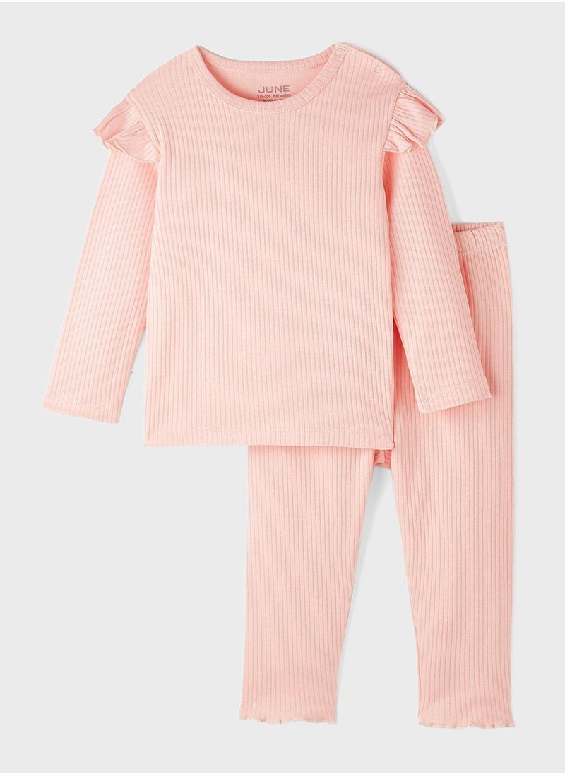 Kids Interlock Ruffle Set