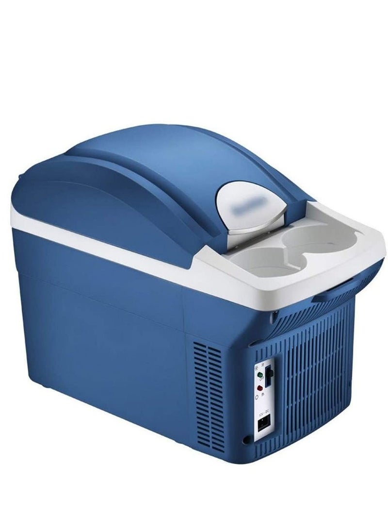 CRONY 8L Portable Mini Car Refrigerator | Low Noise Compact Cooler & Warmer | 12V DC, 30W | AC/DC Powered with Self-Locking Lid, Removable Shelf & Cup Holder