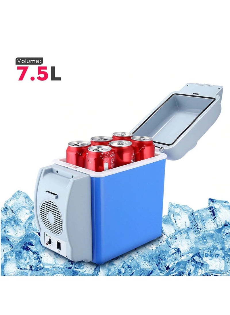 CRONY 7.5L Mini Car Refrigerator | Dual-Mode Cooler & Warmer | 12V DC, 30W | Portable Food & Beverage Storage with Overload Protection, Cup Holder & Shoulder Strap