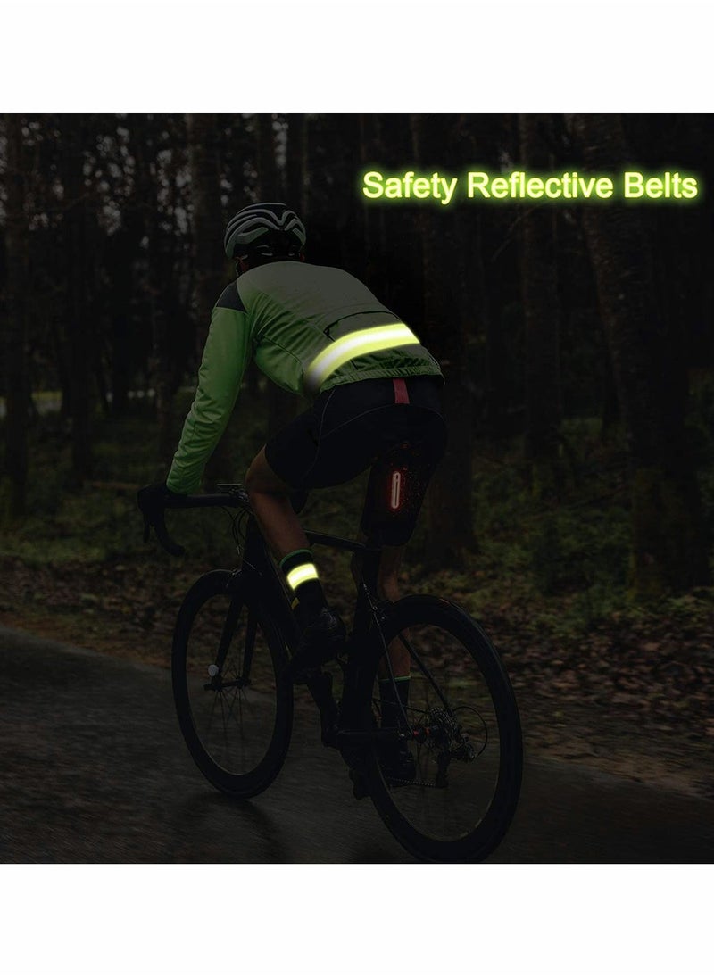 6 Pieces High Visibility Reflective Belt Army PT Belt Reflective Running Gear for Men and Women for Night Running Cycling Walking Military Safety Reflector Strips Green