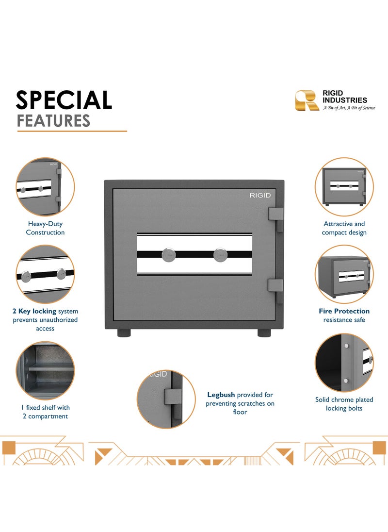 Fire Resistant Steel Safe with Dual Key Lock, 40Kg