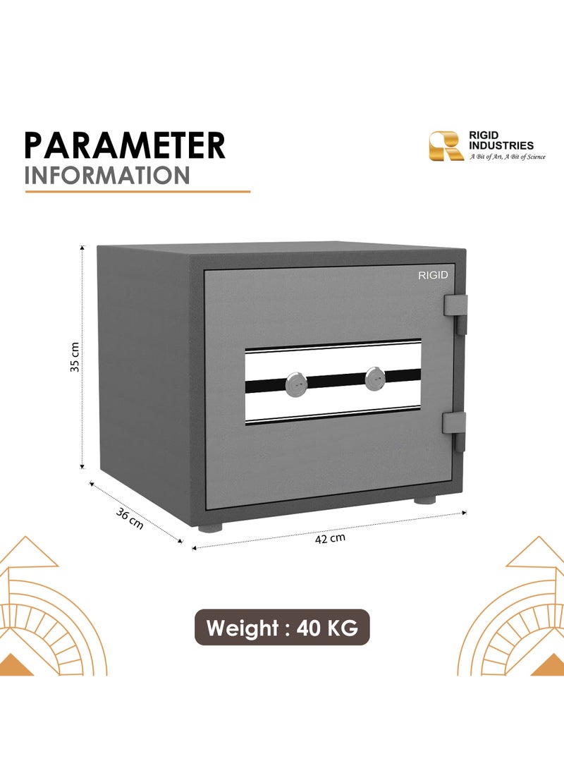 Fire Resistant Steel Safe with Dual Key Lock, 40Kg