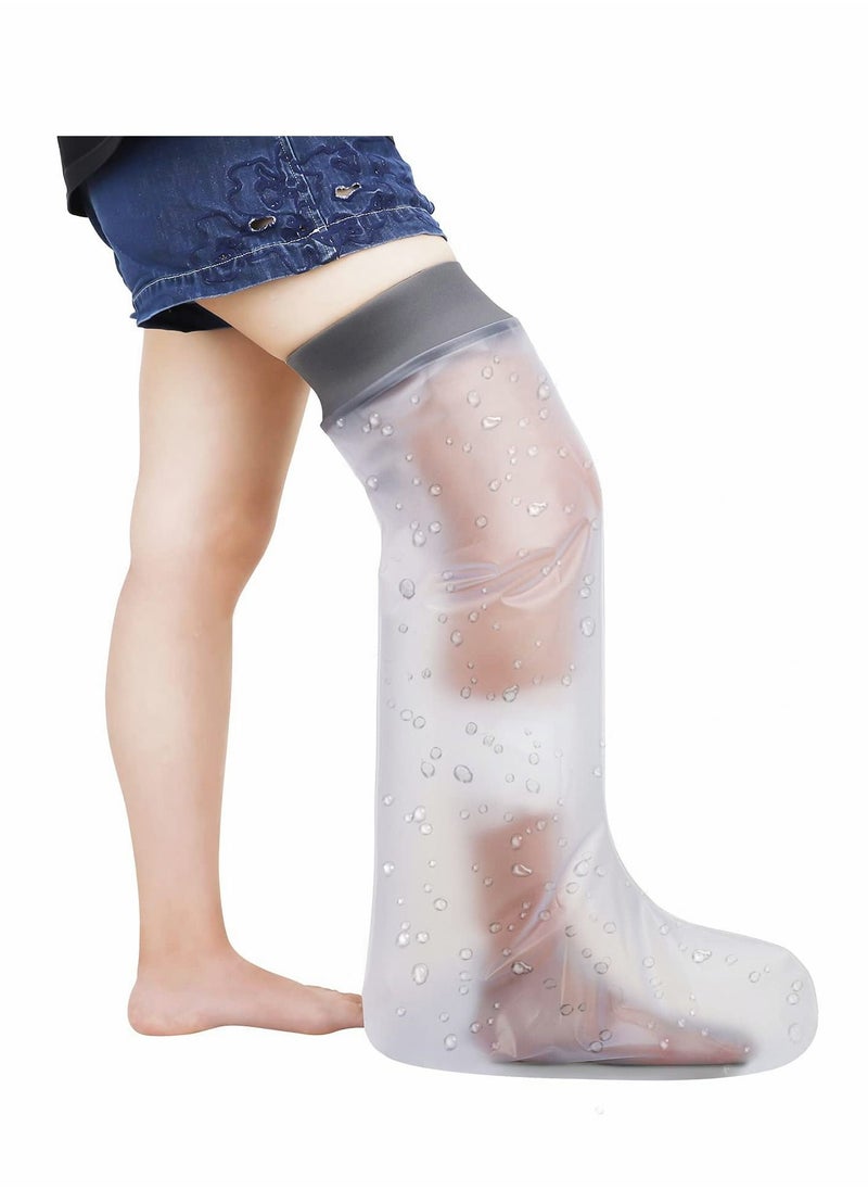 Waterproof Leg Cast Cover for Shower Bath, Adult Full Leg Cast Shower Protector to Keep Wounds Bandages Dry, Watertight Seal Cast Cover Leg for Knee Foot Ankle Toe Surgery, No Mark on Skin Reusable