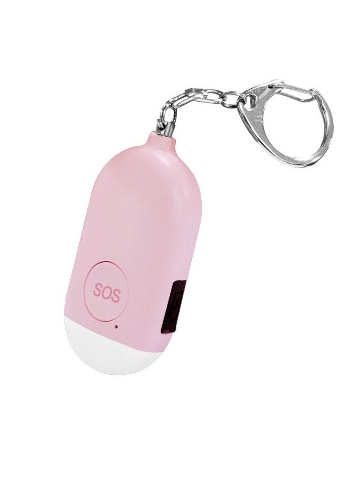 SOS Personal Alarm, Waterproof Hanging Flashlight Alarm, USB Rechargeable Loud Alarm Safety Keychain, Easy To Carry Self Defense Siren For Elderly Women Kids, (1pc, B300 Pink)