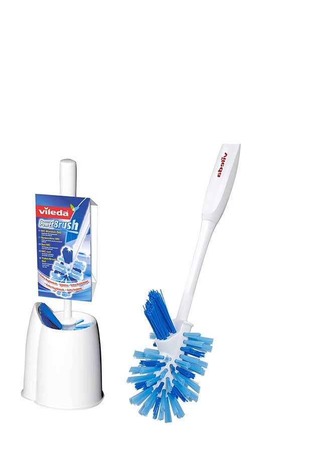 Toilet Brush Set 3 in 1 White/Blue