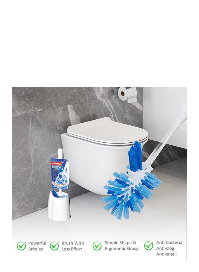 Toilet Brush Set 3 in 1 White/Blue