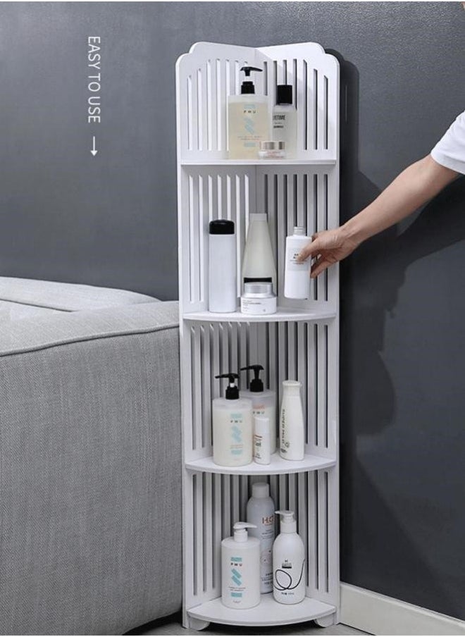 4-Tier Corner Storage Shelf Rack,Toilet Paper Stand For Bathroom Organizer,Toilet Vanity Cabinet