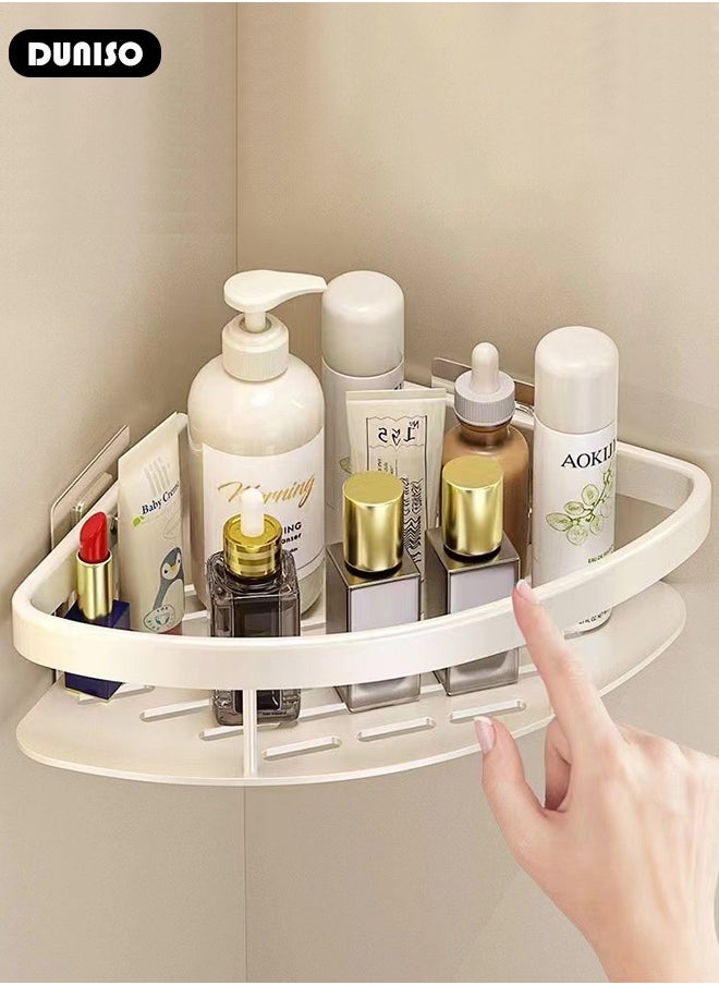 Corner Shower Caddy, Aluminum Rustproof Bathroom Shelf, No Drilling Wall Mounted Shower Organizer, Removable Bath Storage Basket for Bathroom, Toilet, Kitchen