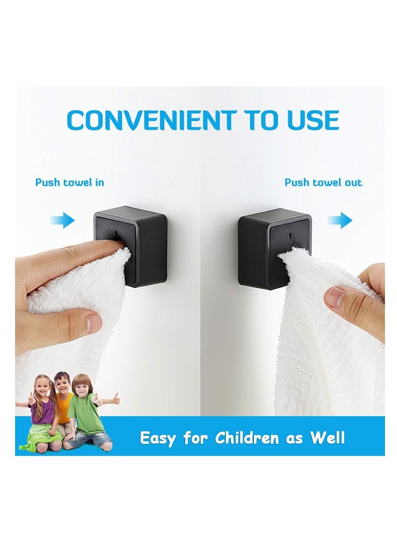 Kitchen Towel Hooks, 3 Pack Self Adhesive Towel Holders, Wall Dish Towel Hook, Drill Free Self Adhesive Push Hooks Firmly Hook, Wall Mounted Hand Towel Hook, for Bathroom Home Kitchen RV Camper