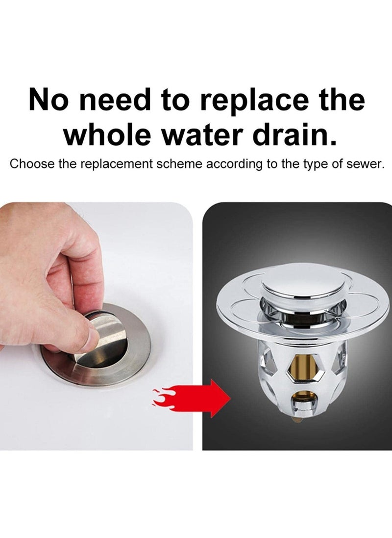Pop Up Sink Plug, Universal Bathroom Sink Stopper, Bathroom Sink Plug Pop-up Drain Filter for 1.2-1.5 Inch Basin Sink Stopper, Replacement Drain Plug for Bathroom Basin Sink Kitchen Bidets (Rose Gold)
