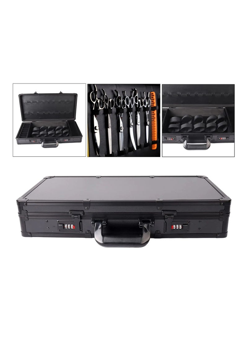 Portable Barber Case with Lock for Stylists Travel Hair Kit Organizer Professional Storage and Display Box with Secure Combination Lock