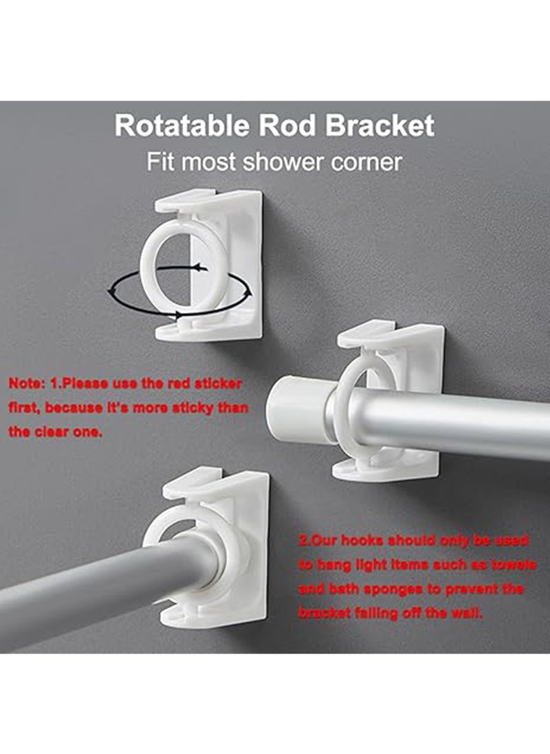 2 Sets RV Camper Travel Trailer Bathroom Corner Storage Bar, Adjustable Spring Tension Rods with Rotatable Bracket and S-Hooks, RV Accessories for Inside for Securing Toiletries