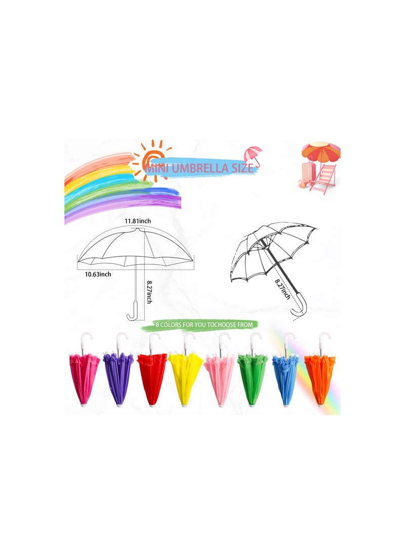 Mini Lace Umbrellas - Adjustable Micro Umbrellas for 18-Inch Dolls, Costume Accessories, Craft Projects, and Party Decorations (Available in 8 Colors)