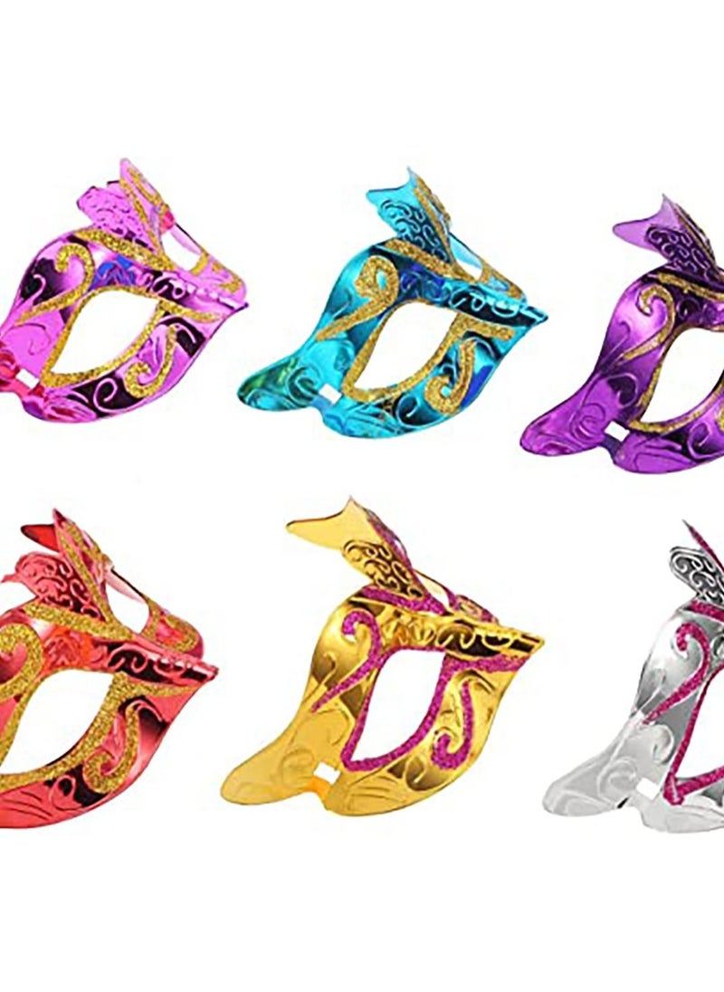 12 Pieces Mardi Gras Masks Shining Plated Gold Masquerade Mask Wedding Props Party Costume