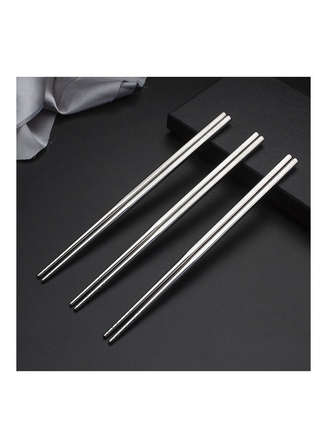 Stainless Steel Chopsticks 10 Pairs Silver 0.234kg