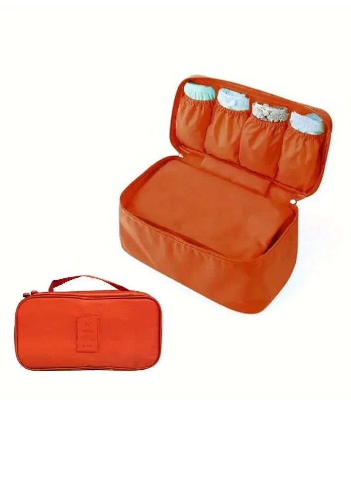 Underwear Storage Bag, Portable Multipurpose Storage Bag, Lightweight Handbag Luggage Traveling Bag, Dustproof Durable Underwear Organizer For Outdoor Traveling, (1pc, Orange)