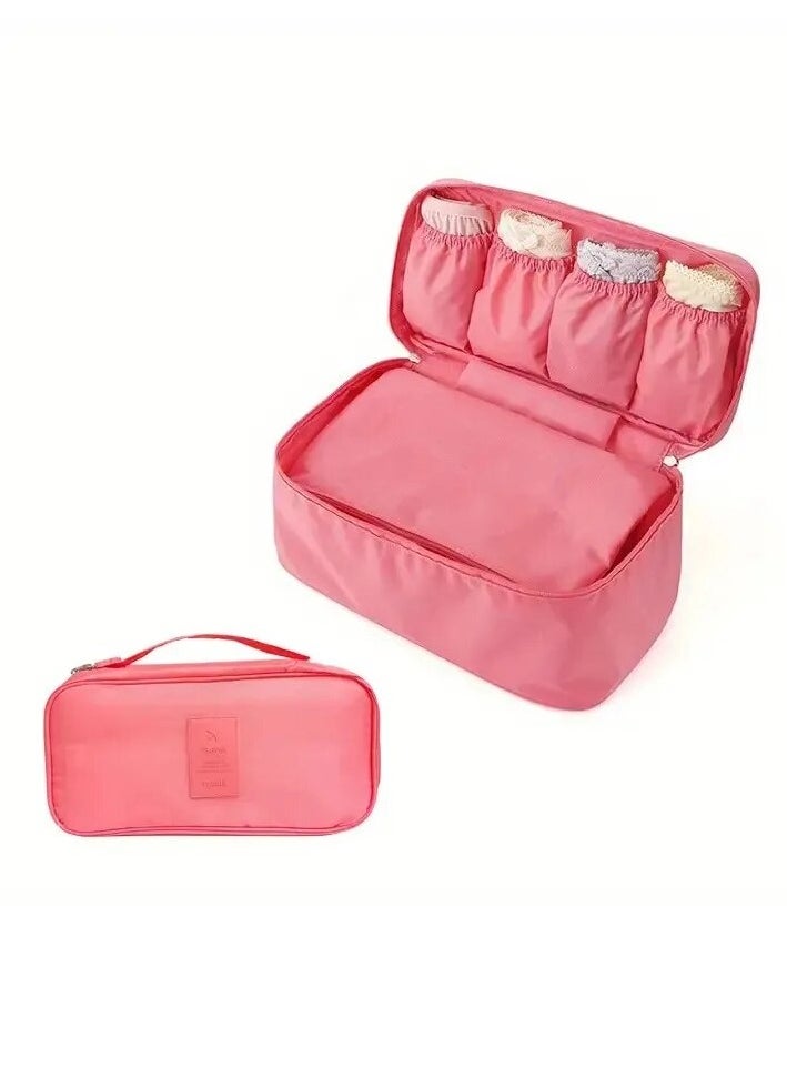 Underwear Storage Bag, Portable Multipurpose Storage Bag, Lightweight Handbag Luggage Traveling Bag, Dustproof Durable Underwear Organizer For Outdoor Traveling, (1pc, Pink)