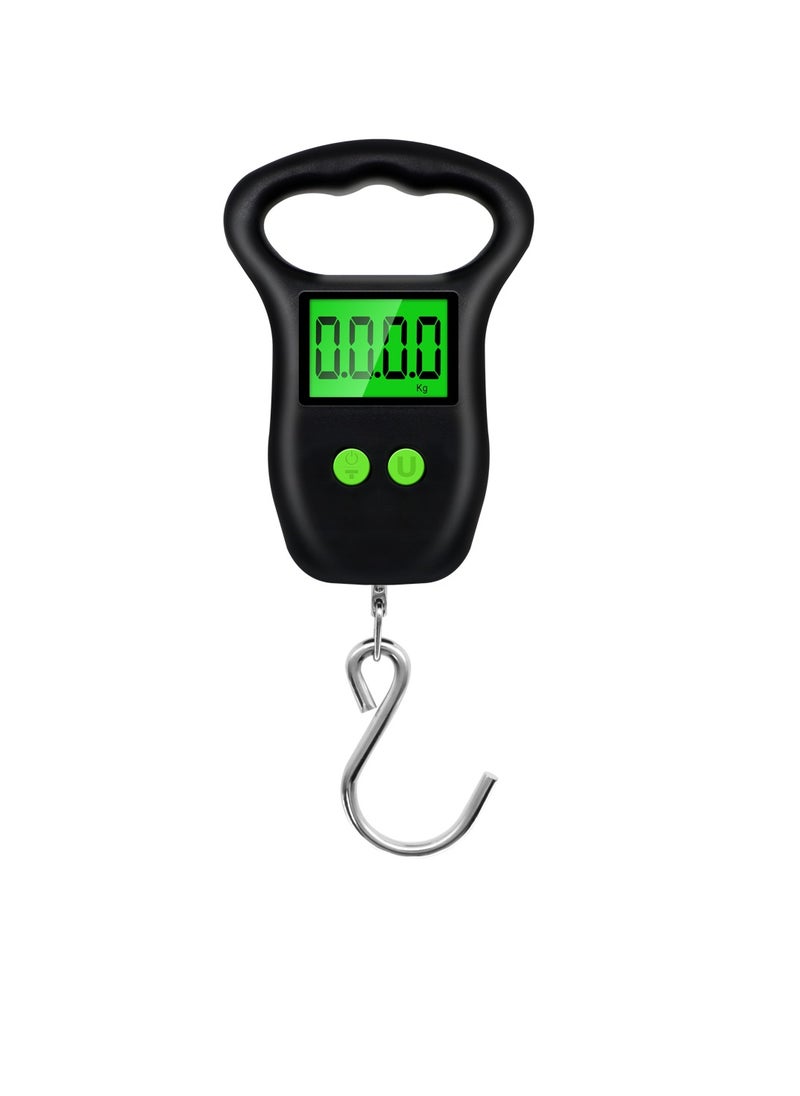 Digital Fish Scale, Portable Handheld Digital Luggage Scale, Electronic Hanging Fish Weight Scale, Durable Measuring Scale With Backlit LCD Display, (1pc, Black Big Hook)