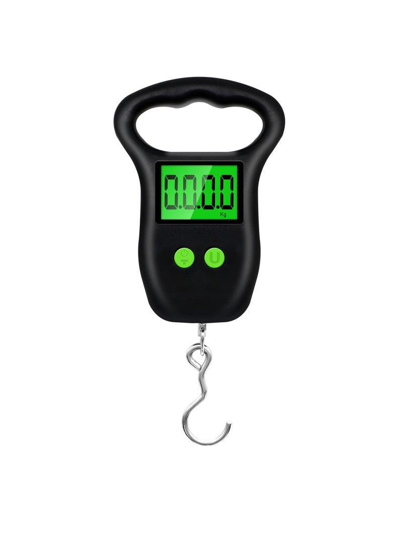 Digital Fish Scale, Portable Handheld Digital Luggage Scale, Electronic Hanging Fish Weight Scale, Durable Measuring Scale With Backlit LCD Display, (1pc, Black Small Hook)