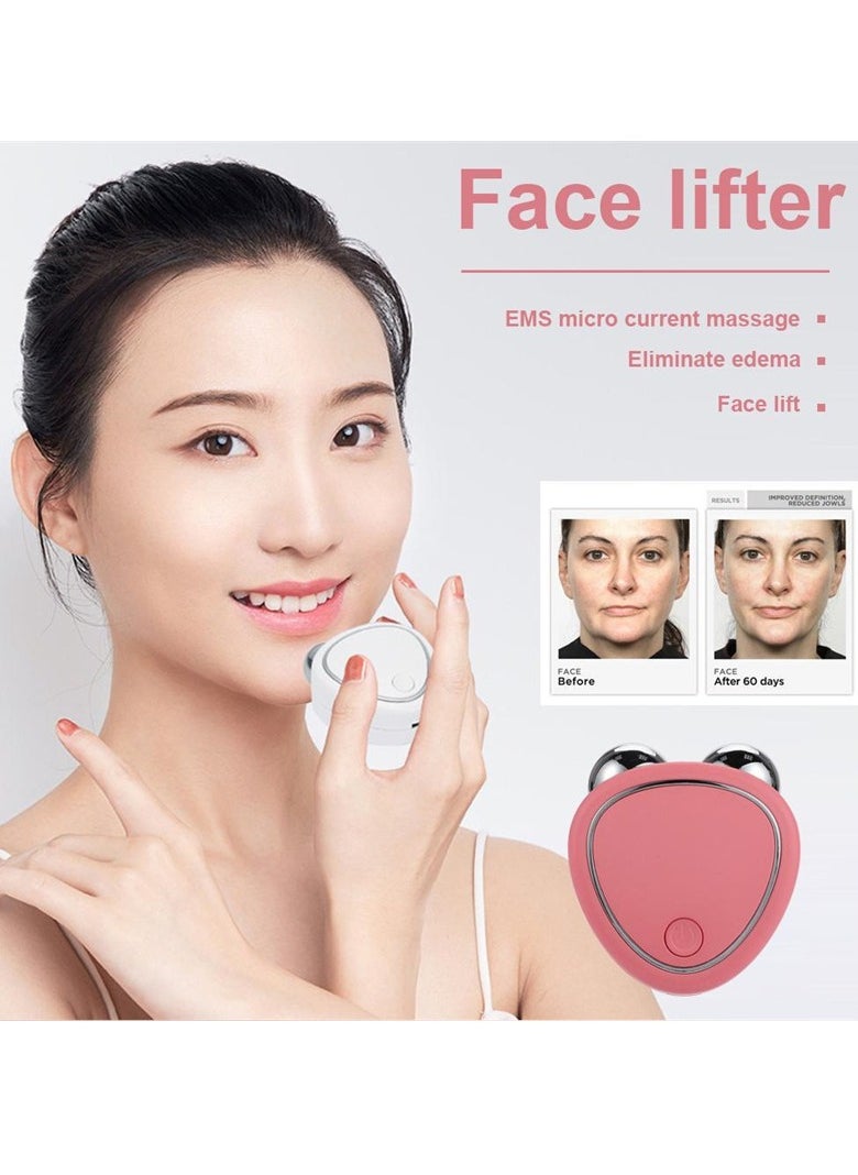 Microcurrent Face Lifter, Anti-aging Instant Face Lift Device, Usb Charging Sonic Vibration Facial Lifter For Facial Wrinkle Remover Toning Device For Skin Face Pull Tight Lift, ( White )