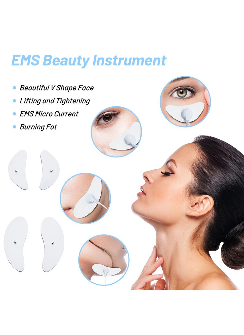 Microcurrent Muscle Stimulator, Electronic Pulse Massager,  Skin Tightening Anti-wrinkle Ems Machine Massager,  Facial Lifting Eye Beauty Device For Women, ( C Set (L 2pads) )