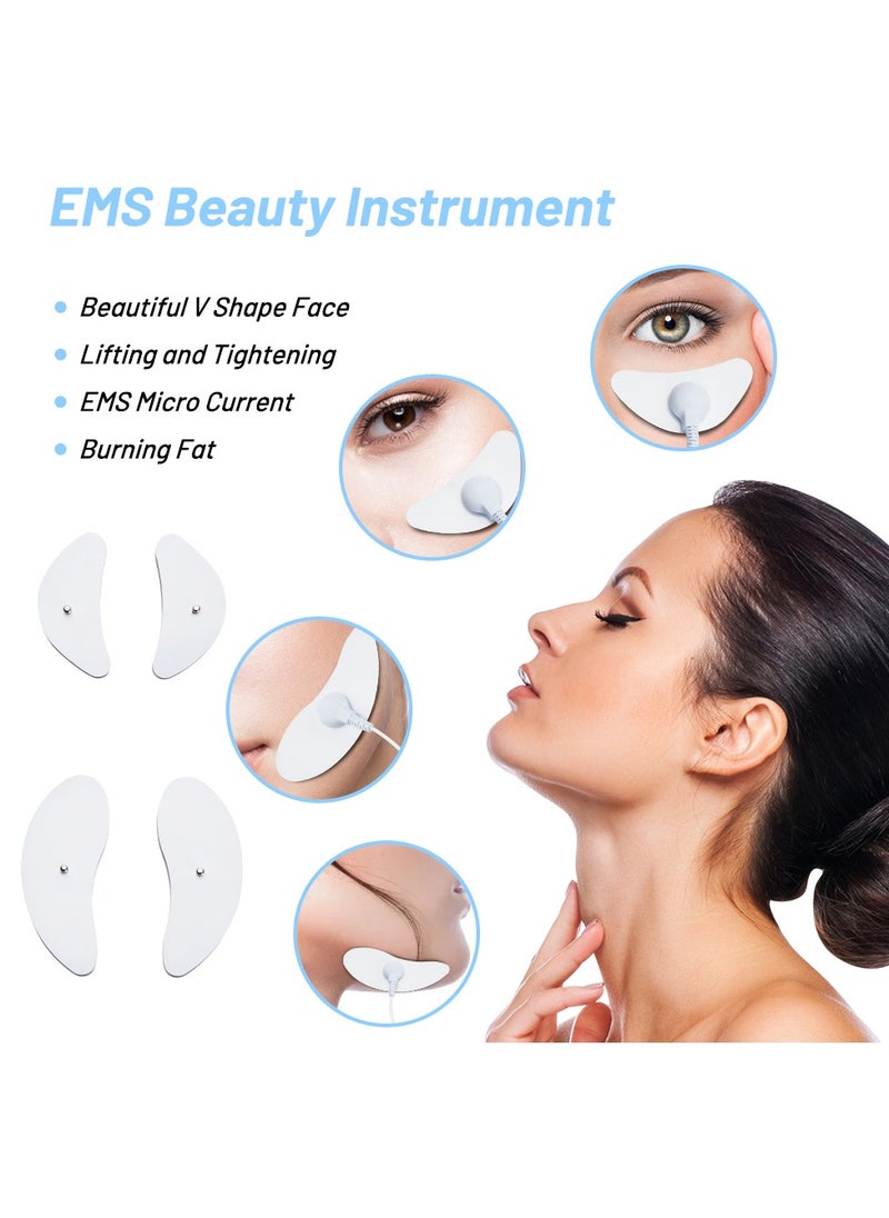 Microcurrent Muscle Stimulator, Electronic Pulse Massager,  Skin Tightening Anti-wrinkle Ems Machine Massager,  Facial Lifting Eye Beauty Device For Women, (  F Set RC (M 2pads) )