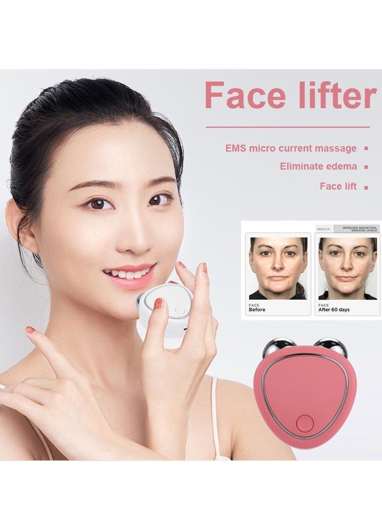 Microcurrent Face Lifter, Anti-aging Instant Face Lift Device, Usb Charging Sonic Vibration Facial Lifter For Facial Wrinkle Remover Toning Device For Skin Face Pull Tight Lift, ( B-Pink )