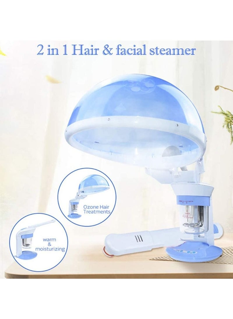 Portable Home Use 2 in 1 Hot Mist Facial Steamer Humidifier Ozone Hair Facial Steamer Skin Care Facial Atomizer Multifunctional Tool