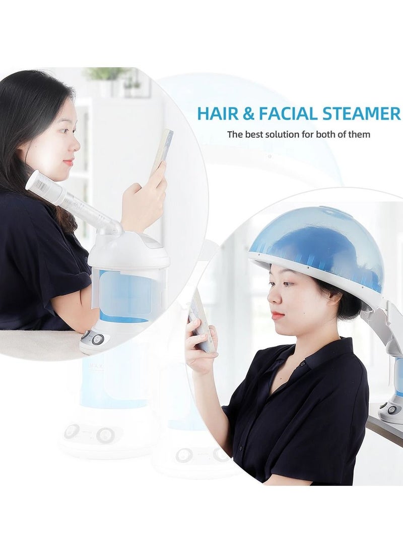 Portable Home Use 2 in 1 Hot Mist Facial Steamer Humidifier Ozone Hair Facial Steamer Skin Care Facial Atomizer Multifunctional Tool